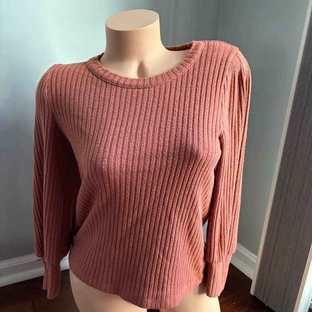 Madewell Orange Ribbed Sweater